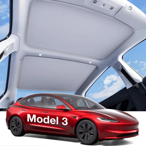 Vista 15 de Wigoo Para Tesla Model Y Accesorios Parasol Techo, Interior Negro