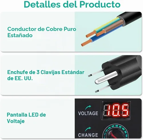 Vista 6 de Fuente de alimentación universal 3V-24V 3A 72W Adaptador de CA/CC ajustable