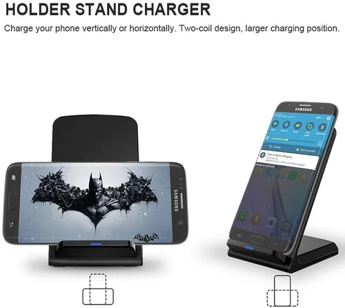 Vista 9 de Soporte de cargador inalámbrico rápido para Samsung Galaxy S25 S24 S23 S22 Ultra/S21/Note 20/S20/S10+/S10e/S9/S8+/S7 Edge Note 9/8 Qi Base de carga