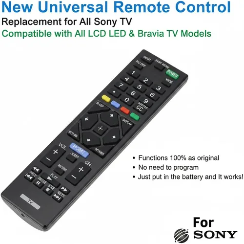 Vista 2 de Universal para control remoto Sony TV, compatible con todos los televisores Sony Bravia Smart LCD LED HD
