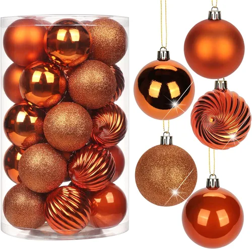 Vista 36 de Adornos de bolas de Navidad negras de 2.36 pulgadas, 25 piezas inastillables, set de adornos de Navidad, bolas de Halloween, adorno negro para árbol