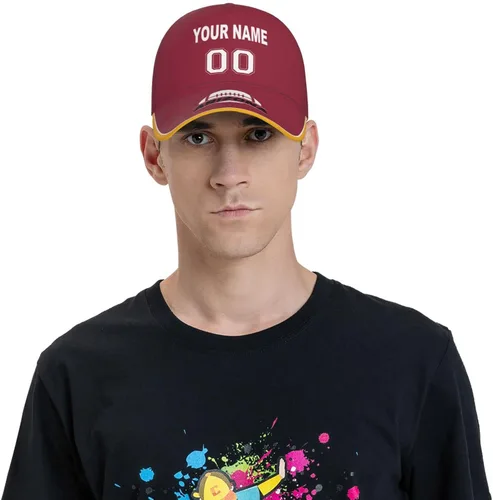 Vista 6 de Gorra personalizada con cualquier nombre y número ajustable, regalo personalizado para papá, hombres, mujeres, jóvenes, fanáticos de los deportes