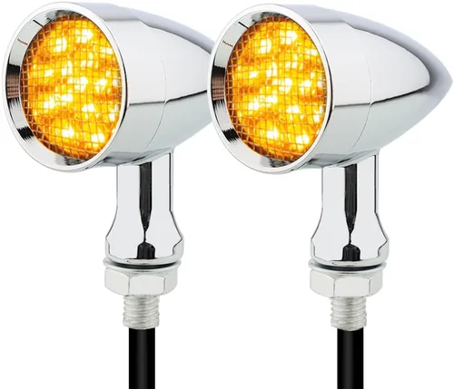 Vista 9 de TSUNG - Luz de señal direccional LED tipo bala para motocicleta, indicador pequeño, intermitente universal para la parte delantera y trasera