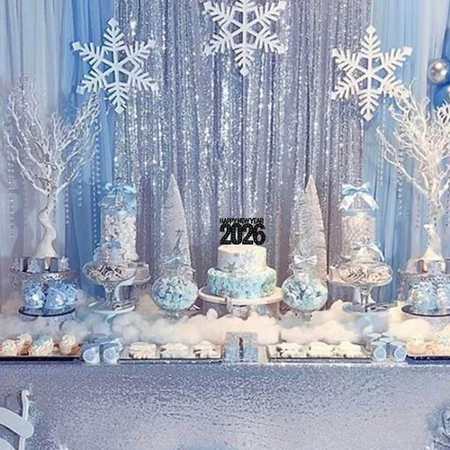 Vista 6 de Rsstarxi 1 paquete de decoración para tartas de Año Nuevo 2024 con purpurina para decoración de pasteles de Año Nuevo 2024, decoración para pasteles