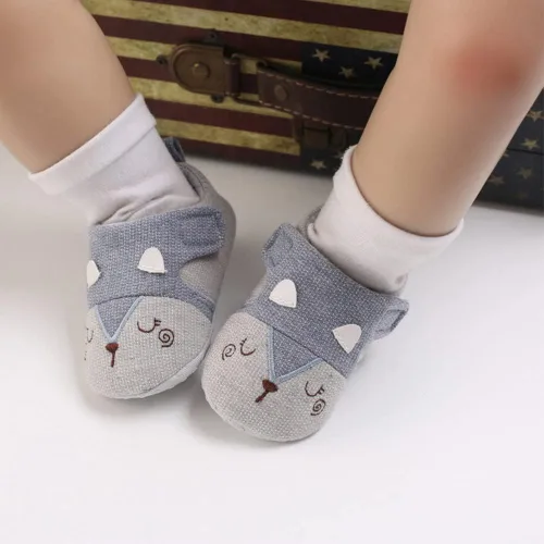 Vista 5 de Zapatos de punto para recién nacidos, para niños y niñas, con suela antideslizante suave, para cuna, para niños pequeños, zapatos de calcetín