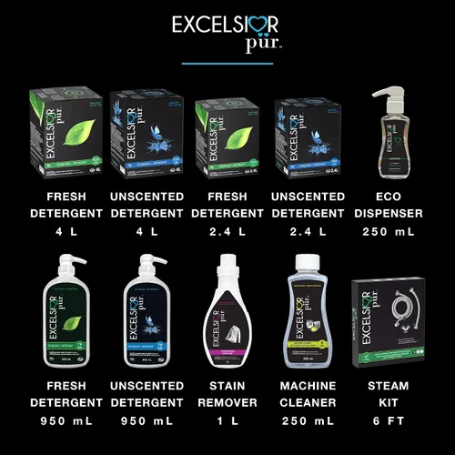 Vista 9 de Excelsior Pür HE - Detergente líquido para ropa sucia, 7.5 unidades, sin fragancia, concentrado, 333 cargas, 4 litros con removedor de manchas