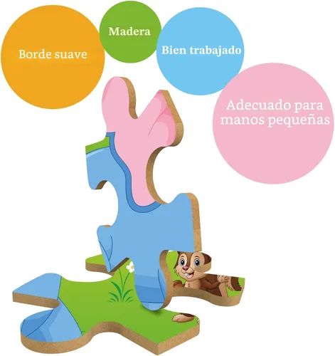 Vista 3 de Rompecabezas para niños de 3 a 5 años, juguetes de madera Montessori, aprendizaje educativo, juegos preescolares para niños y niñas de 3, 4, 5 años