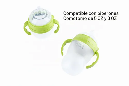 Vista 2 de Mango de biberón compatible para biberones Comotomo de 8 onzas y 5 onzas, 3 unidades, verde