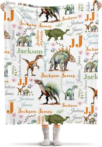 Vista 9 de Manta ligera de franela de dinosaurio de nuggets de pollo, regalos para niñas y mujeres en todas las estaciones, para cama, sofá, 30 x 40 pulgadas
