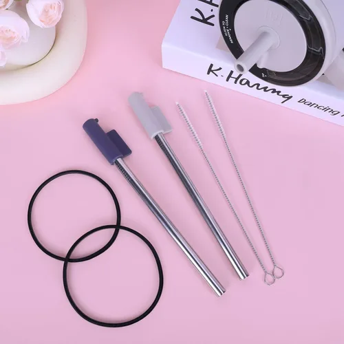 Vista 8 de Jetstop Kit de popote compatible con Brumate Era de 40 onzas, 2 popotes de acero inoxidable con conectores de popote de silicona, anillos de sellado