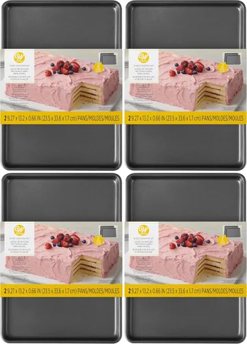 Vista 7 de Wilton Easy Layers - Bandeja rectangular para tartas, juego de 2 bandejas para hornear, acero