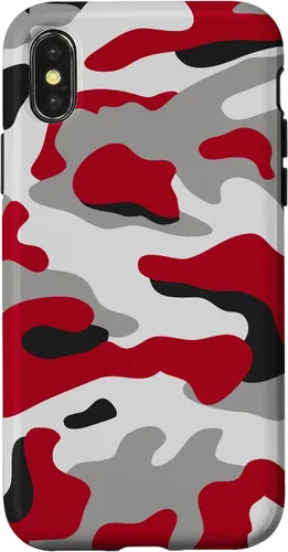Vista 5 de red camo Print red and Black Camoflage Pattern Phone Case for iPhone 17
