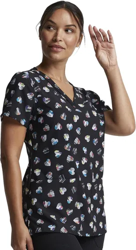 Vista 4 de Dickies EDS DK718 - Camiseta quirúrgica con cuello en V para mujer