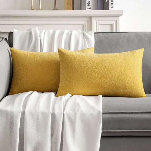 Vista 38 de MIULEE - Pack de 2 fundas de almohada decorativas beige de 16x16 pulgadas, cojines suaves de chenilla para sofá, fundas de cojín de estilo casa
