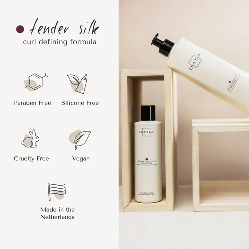 Vista 5 de Tender Silk Bouncing Curls Shampoo Fabricado y formulado en Holanda Cuidado para mejorar el cabello rizado Elegante aroma floral y afrutado