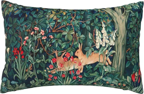 Vista 68 de Fundas de almohada William Morris diseño Strawberry Thief, fundas de almohada decorativas suaves para exteriores, fundas de almohada para decoración