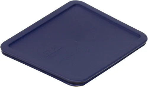 Vista 6 de Pyrex 7212-PC, 7211-PC y 7210-PC tapas azules de almacenamiento de alimentos, fabricadas en Estados Unidos BPA-Free Plastic Rectangular Design
