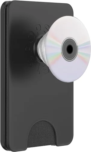 Vista 8 de Diseño compacto de CD divertido – PopSockets agarre y soporte para teléfonos y tabletas, Negro