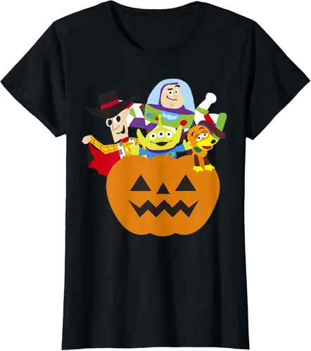 Vista 34 de Disney Pixar Toy Story - Camiseta de calabaza de Halloween, Negro