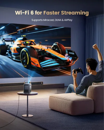Vista 16 de Mini Proyector Inteligente con WiFi y Bluetooth【Compatible con Netflix/Portátil/4K Compatible】Audio Dolby, Keystone Automático y Enfoque Eléctrico