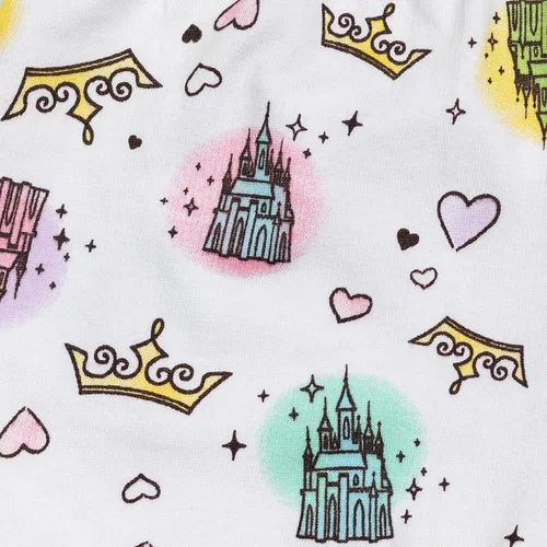 Vista 6 de Disney Princess Ariel Moana Jasmine Rapunzel Belle - Camiseta gráfica y pantalones cortos para niñas de bebé a niño pequeño
