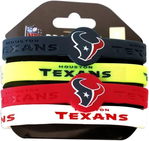Vista 22 de Pulseras de silicona de la NFL, paquete de 4