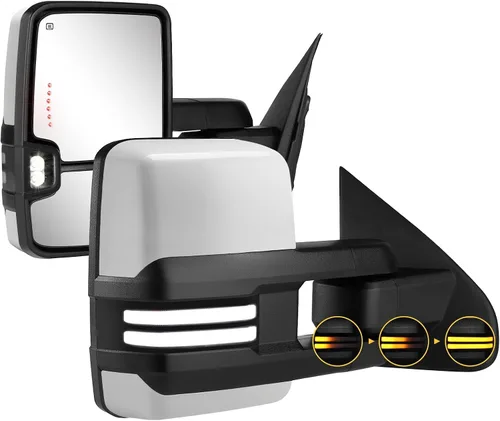 Vista 12 de Sanooer Espejos de remolque pintados en negro Compatibles con Chevy Silverado GMC Sierra 2014-2018 con luz de giro dinámica Switchback, luces