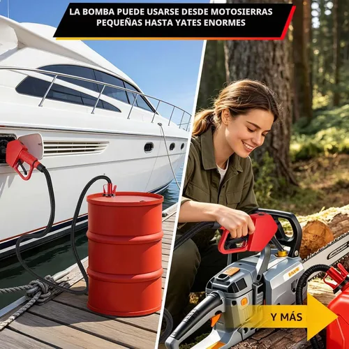 Vista 9 de Bomba de transferencia de combustible portátil con parada automática y boquilla manual, elevación de bombeo de 80 pulgadas, se adapta a diferentes