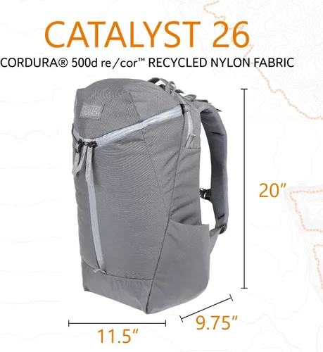 Vista 4 de Mystery Ranch Catalyst - Mochila de viaje de 26 litros con bolsillo tecnológico para transporte diario y aventuras, Catalizador - Sombra