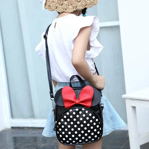 Vista 3 de Linda mochila de ratón para niñas mini mochila pequeña mochila para mujer bolsa de viaje para niña pequeña Negro 87 x 7 inch Mochila Minnie Mouse