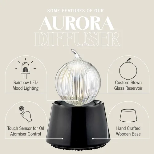 Vista 5 de Aurora Difusor Nebulizador para Aromaterapia de Aceite Esencial (negro)