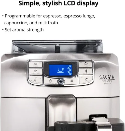 Vista 4 de Gaggia Velasca Prestige - Máquina de café expreso, acero inoxidable, 54 onzas