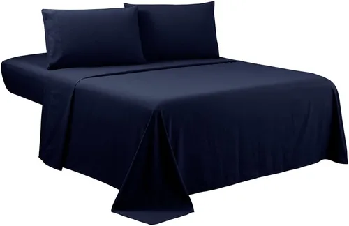 Vista 15 de Sfoothome - Juego de sábanas individuales de lujo para hotel, juego de ropa de cama de 3 piezas, color negro, bolsillo extra profundo, juego de ropa
