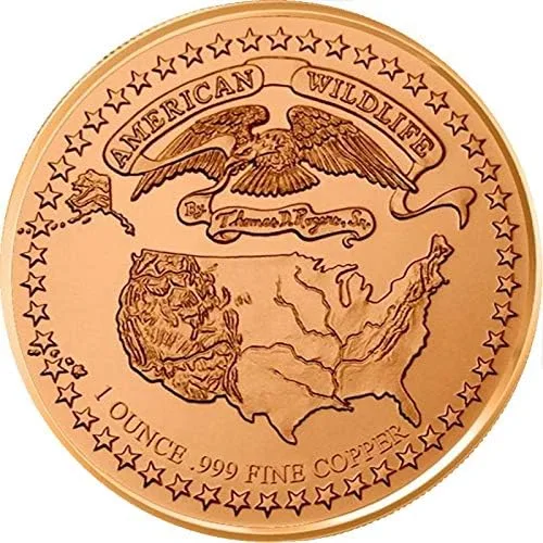 Vista 3 de Jig Pro Shop American Wildlife Series 1 oz .999 Medallón de cobre puro