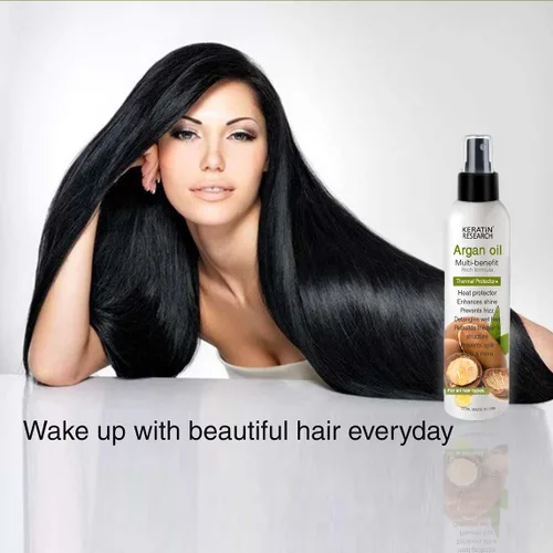 Vista 3 de KERATIN RESEARCH Tratamiento de queratina brasileña para alisar y alisar el cabello con protección térmica, aceite de argán, queratina queratina