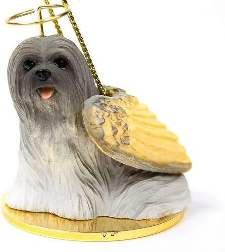 Vista 167 de Conversation Concepts Adorno navideño: Chihuahua, pelo largo 19-Dorado
