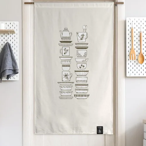 Vista 9 de Cortinas-Puertas-Estampado de Gato Ático (33 pulgadas de ancho x 55 pulgadas de largo)