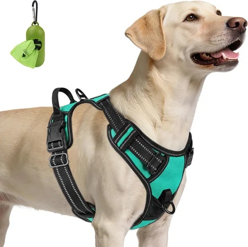 Vista 47 de Joytale Arnés sin tirones para perros pequeños, chaleco reflectante para mascotas con clip frontal, arnés acolchado suave ajustable con asa de fácil