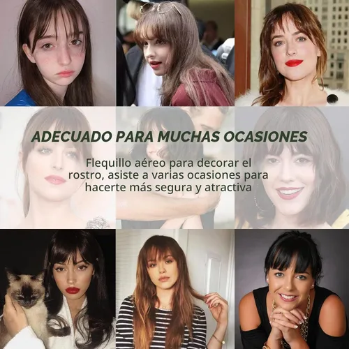 Vista 7 de 2 piezas de flequillo con clip de cabello humano real, flequillo falso con clip para el cabello para mujeres, flequillo tenue curvado con postizos