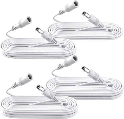 Vista 10 de Paquete de 4 cables de extensión de alimentación CC de 3 pies 1 M, cable de extensión de cobre puro de 12 V, cable de extensión de 0.217 in x 0.083