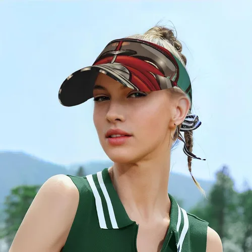 Vista 6 de Mechanic Graphic America Route Vintage Garage Retro Car 1950s Vehicle Fifties 60s Adult Sport Sun Visor Hats Adjustable Empty Top Baseball Cap