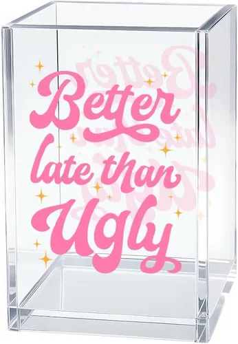 Vista 7 de I'm Literally Just A Girl - Organizador de cosméticos de acrílico para bolígrafos, divertido soporte de escritorio de acrílico para lápiz, bonitos