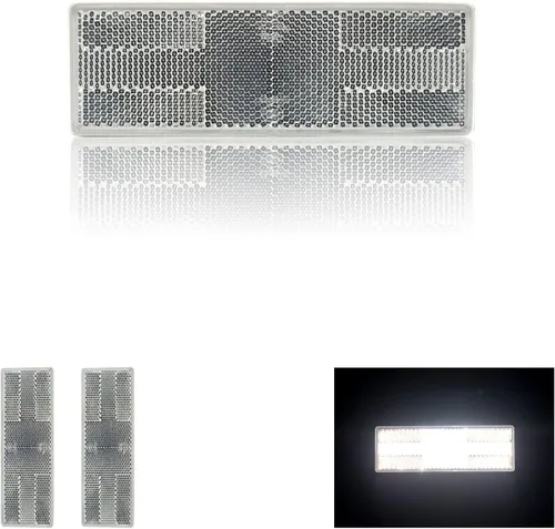 Vista 11 de Reflector - Rectángulo autoadhesivo de seguridad, impermeable, para entrada de buzón de remolque (modelo A/2 unidades, naranja)