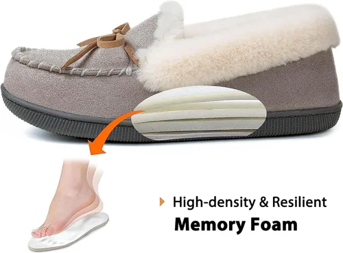 Vista 3 de RockDove Pantuflas estilo mocasín con purpurina Caroline para mujer