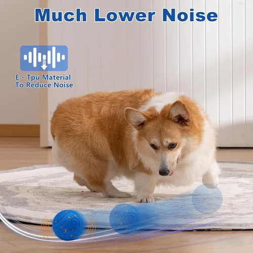 Vista 2 de Magicorange Juguetes interactivos para perros, juguetes automáticos de bolas rodantes para perros, bolas de tenis con efecto rodante para cachorros