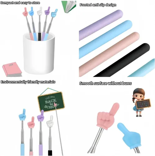Vista 3 de Puntero retráctil para maestros de aula, puntero de mano extensible, palillo de lectura de mini dedo, forma de dedo para lectura de estudiantes