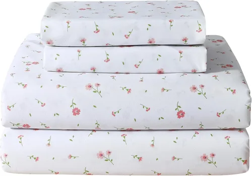 Vista 22 de Softan Juego de sábanas tamaño matrimonial con estampado geométrico de rombos y leopardo, sábanas bajeras de microfibra con bolsillo profundo de 15