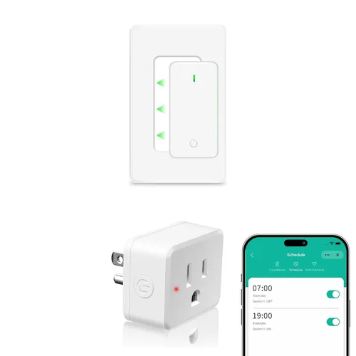 Vista 41 de NineLeaf - Enchufe de salida de control remoto, interruptor de luz de encendido y apagado inalámbrico desmontable 500FT Light Plug Decorator