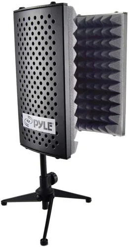 Vista 7 de Pyle PSMRS08 - Pantalla de aislamiento compacto para micrófono, reflector de gomaespuma con amortiguación de sonido de micrófono de estudio.