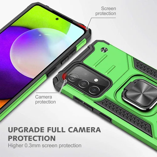 Vista 3 de HNHYGETE Funda para Samsung A52, Galaxy A52 5G, con protector de pantalla HD, a prueba de golpes, resistente a los golpes, con anillo de rotación